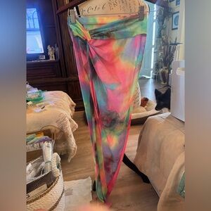 Multicolor Tie-Dye Women's Skirt small coverup NWOT